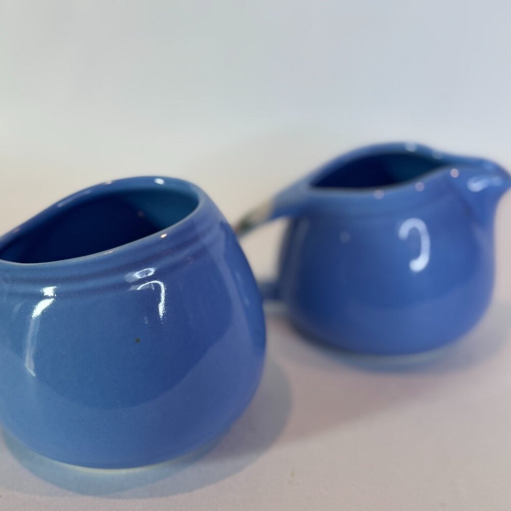 Vintage Hall’s Blue Rose Parade Creamer Set of 2 | USA Made | Cottagecore